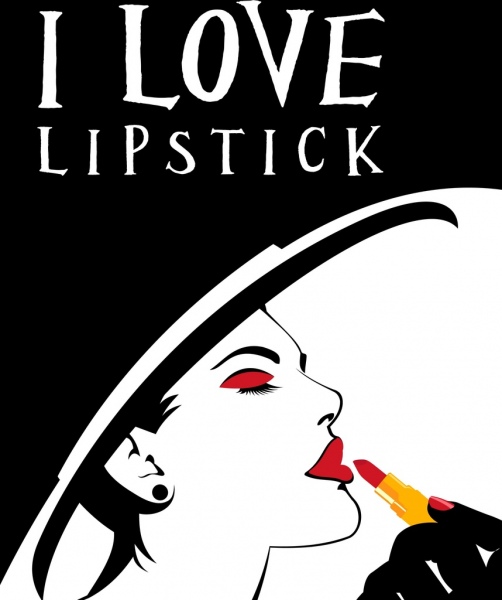 rouge à lèvres annonce femme maquillage visage icône