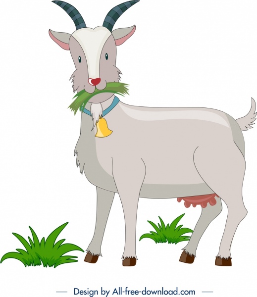Vieh-Hintergrund-Ziege-Symbol farbig Cartoon-design