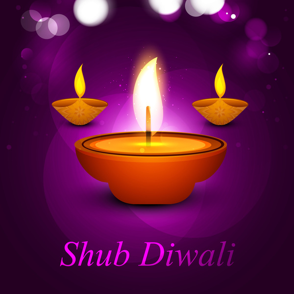 Lámpara de aceite en la hermosa lluminated Diwali fondo