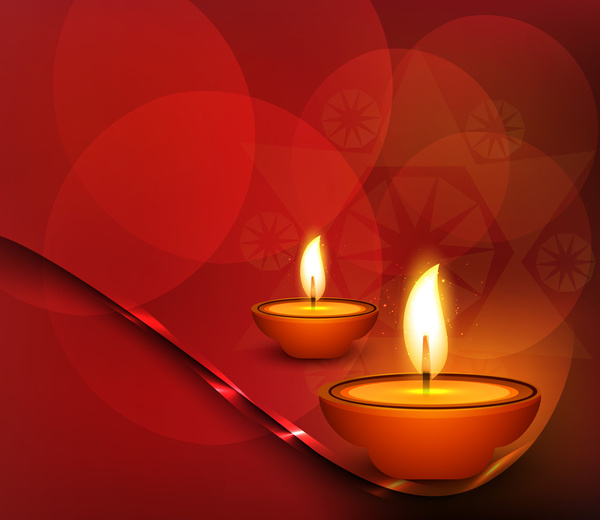Lámpara de aceite en la hermosa lluminated Diwali fondo