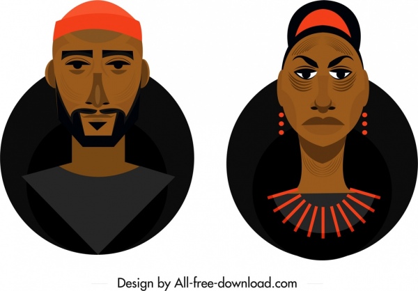 as pessoas locais avatar ícones escuro projeto desenho esboço