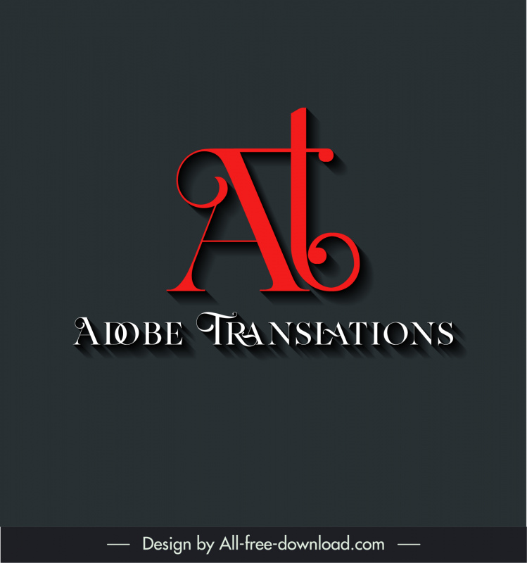 логотип a и t шаблон элегантный плоский каллиграфический текст эскиз