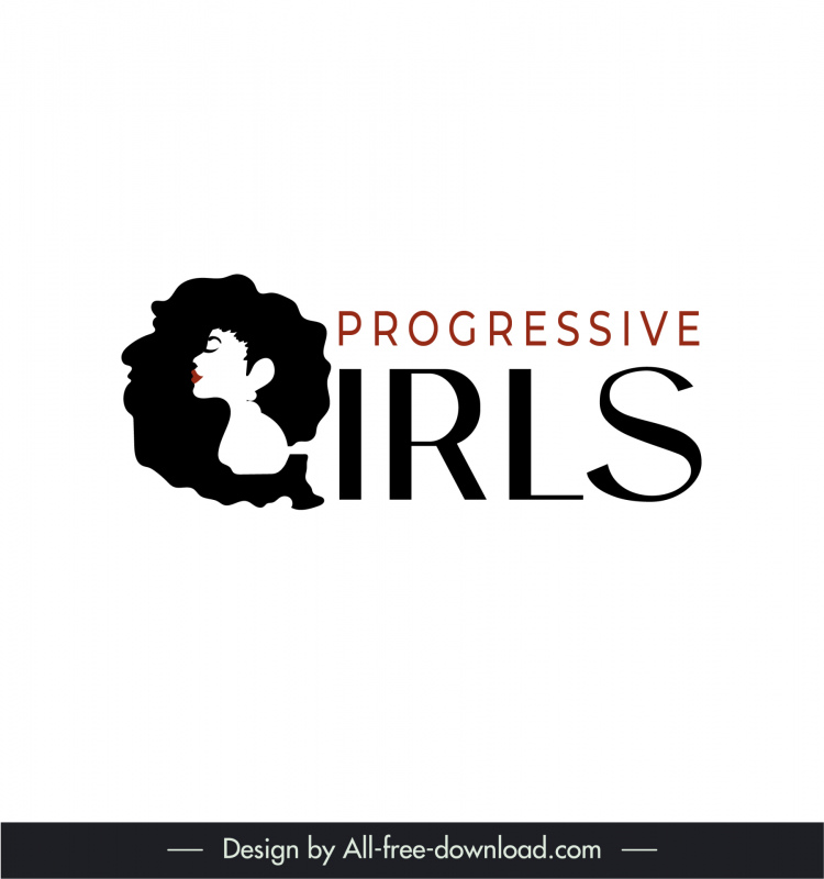 logotipo meninas adolescentes modelo silhueta design letras maiúsculas planas esboço
