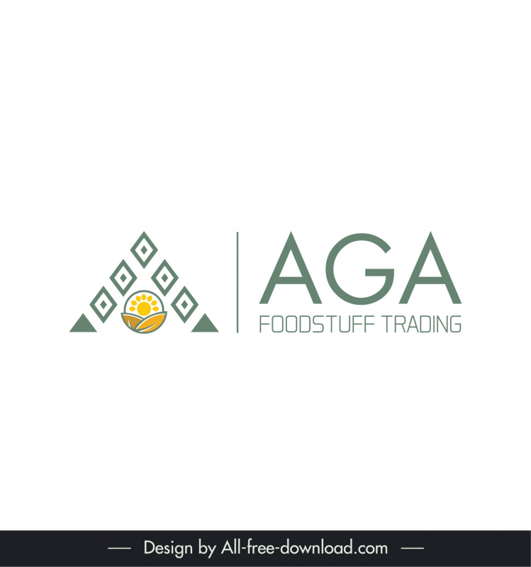 Logo Aga Sign Template Elegant Flat Geometric Symmetrical Texts Decor