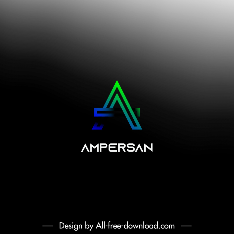 логотип амперсан шаблон современный плоский контрастный силизированный текстовый эскиз