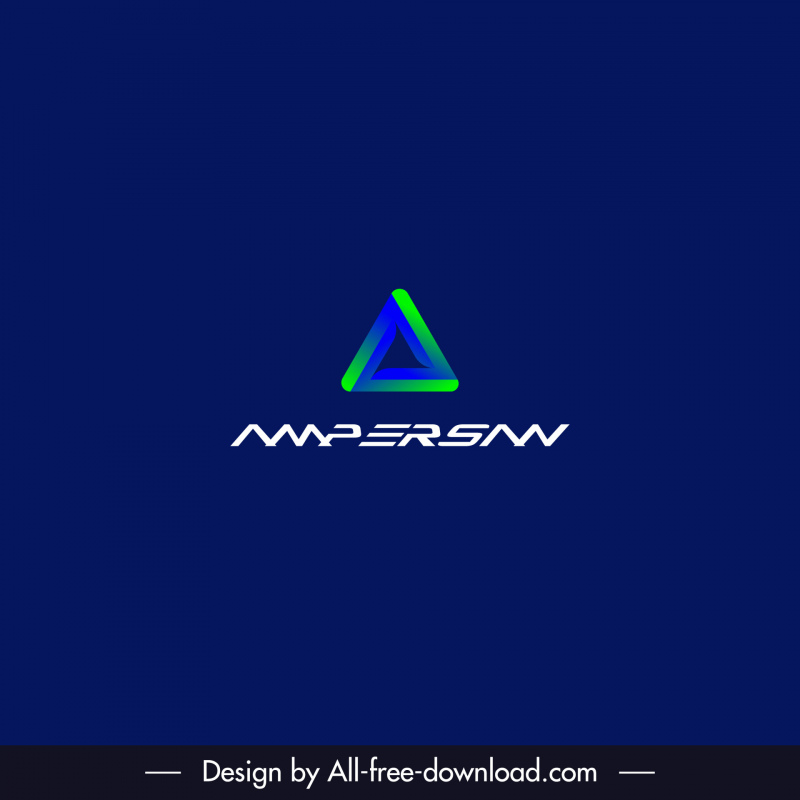 логотип амперсан шаблон современный блестящий цветовой эффект треугольник текст фигура дизайн