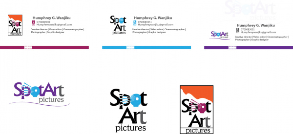 logo dan kartu nama desain untuk gambar tempat seni