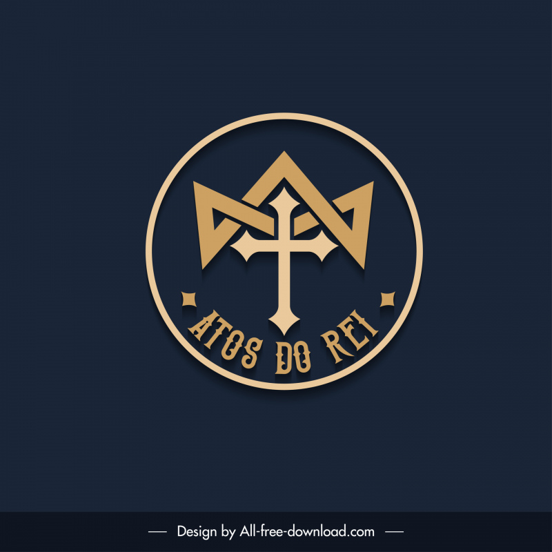 logo atos do rei çapraz daire şekli simetrik tasarım