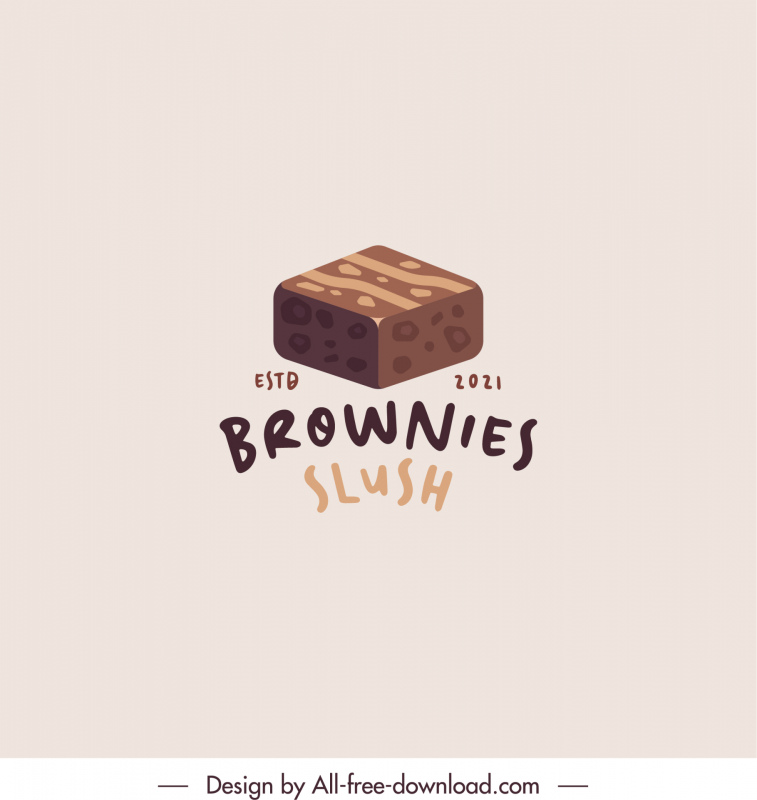 bolo de chocolate slush logotipo brownie