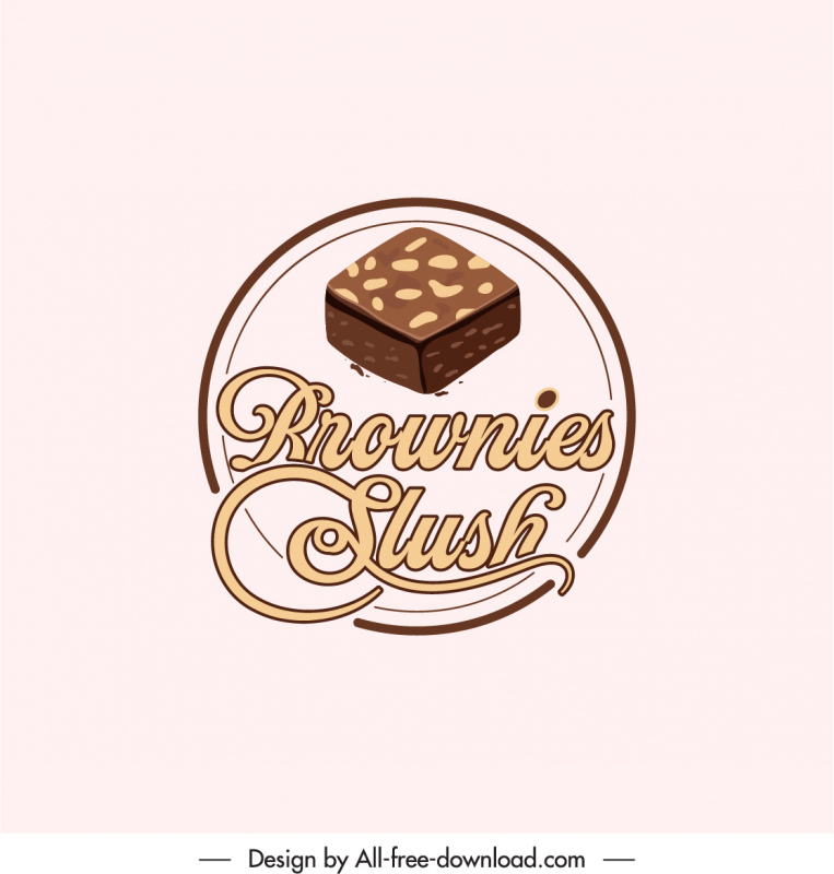 logotipo brownie slush círculo bolo de chocolate