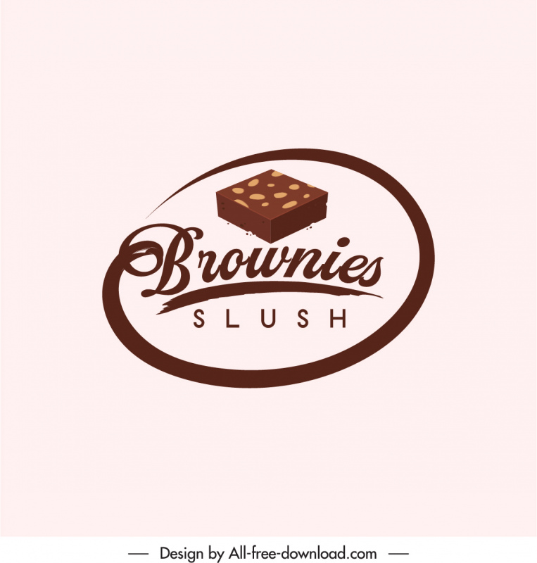 logo brownie slush gâteau au chocolat courbe