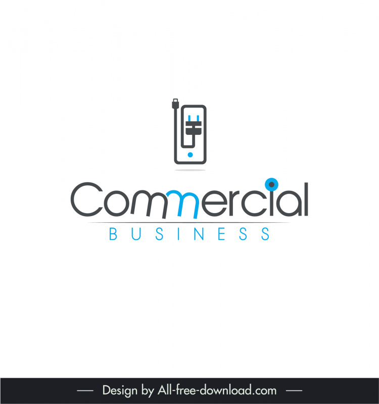logotipo modelo comercial de negócios textos planos plugs forma decoração