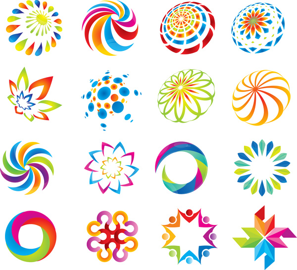 ロゴのデザイン要素の抽象的なコレクション