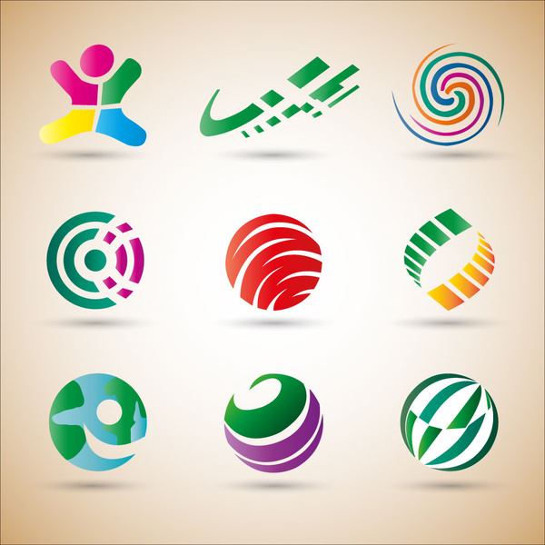 элементы дизайна логотипа Абстрактные цветные фигурки
