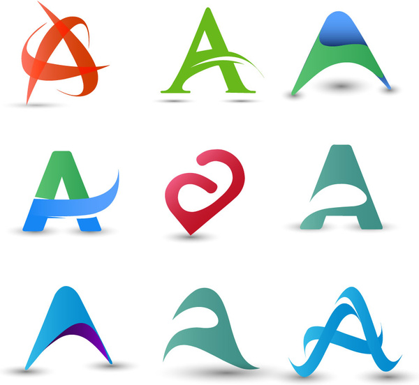 Logo-Design-Elemente gestalten mit abstrakten Buchstaben ein