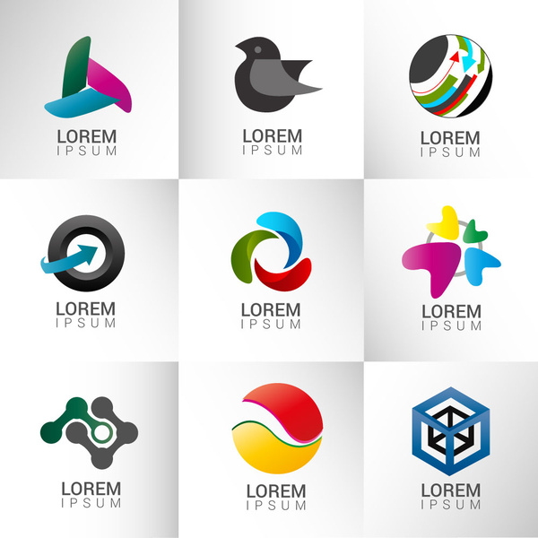 ilustração de elementos de design de logotipo com formas abstratas