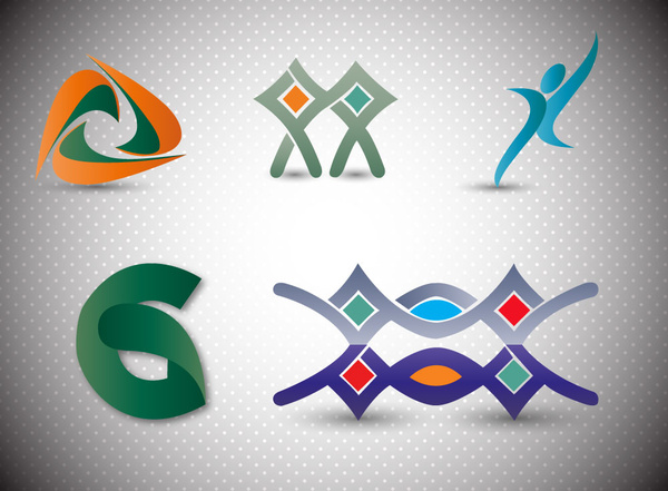 ilustração de elementos de design de logotipo com formas abstratas