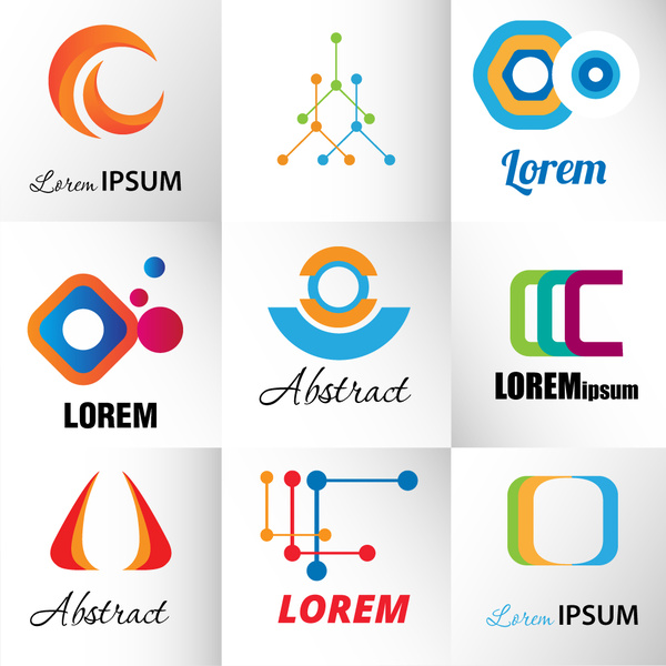 Logo-Design-Elemente-Darstellung mit abstrakter Stil