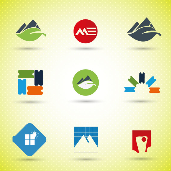 ilustração de elementos de design de logotipo com estilo abstrato
