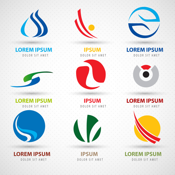 elementos de design de logotipo com estilo abstrato colorido