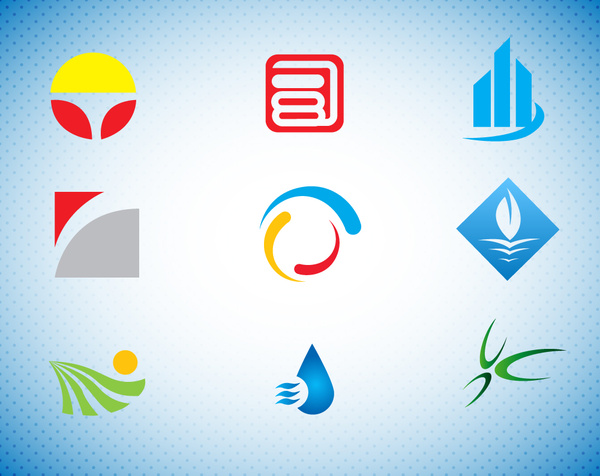 elementos de design de logotipo com ilustração abstrata