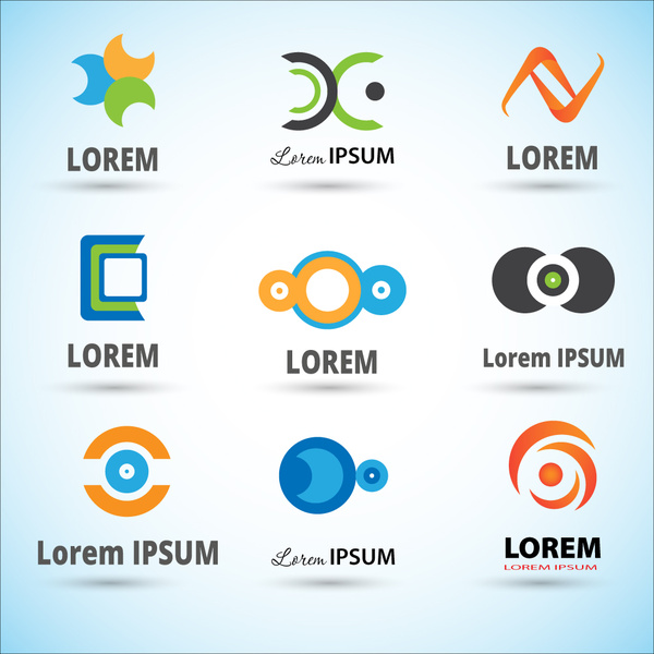 elementos de design de logotipo com estilo abstrato
