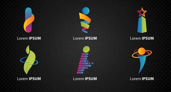 elemen desain logo dengan berbagai i huruf bentuk