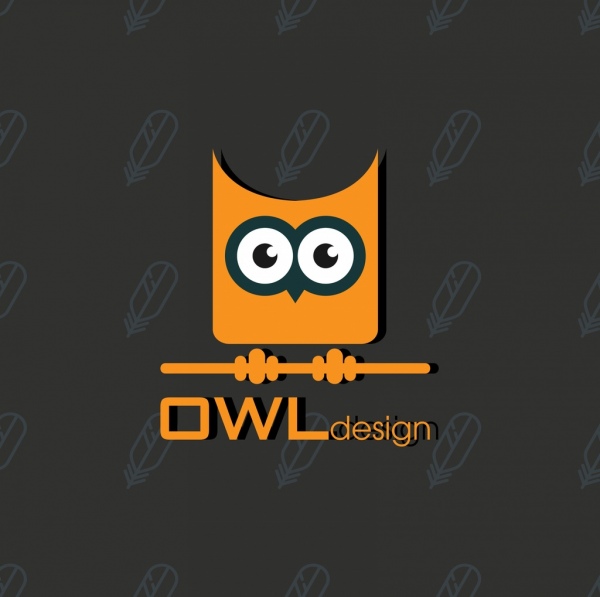 логотип дизайн сова желтый значок