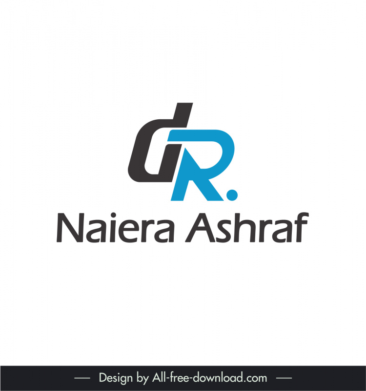 logotipo dr naiera ashraf modelo elegante decoração de textos planos