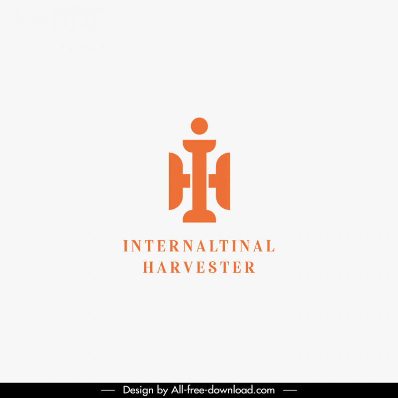 Logo IH modèle élégant plat symétrique stylisé textes croquis