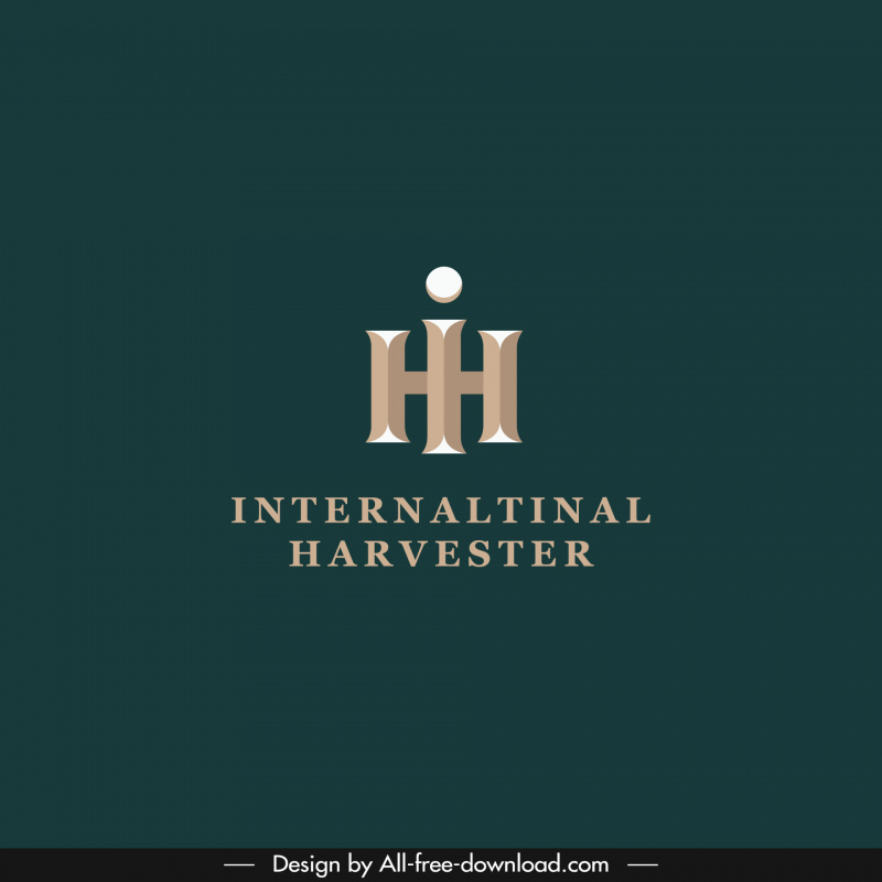 Logo IH Vorlage Elegant Modern Symmetrisch Stilisierte Texte