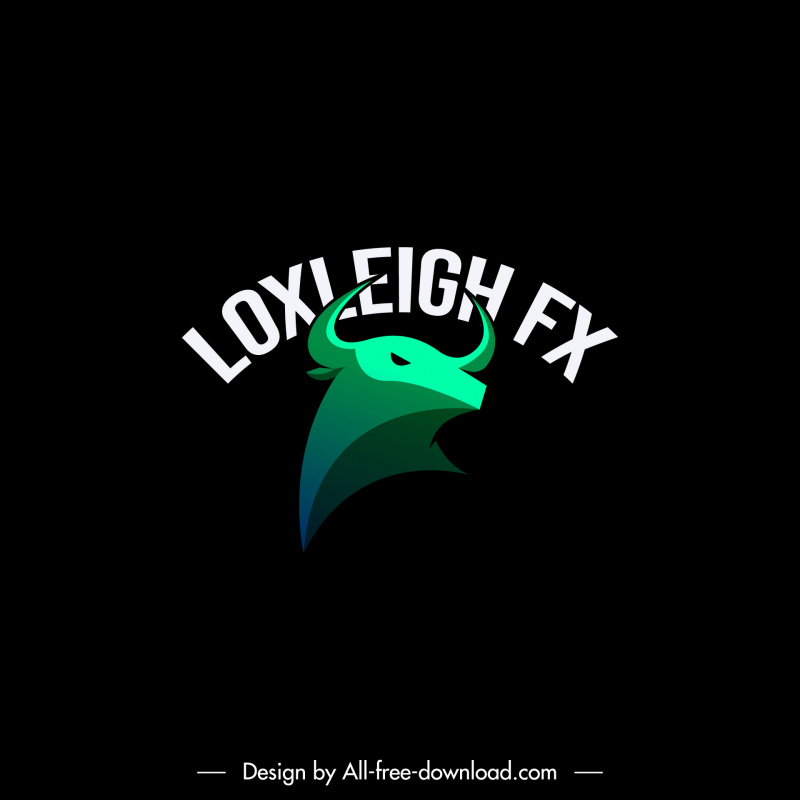 Logotipo Loxleigh FX Logotipo Buffalo Head Sketch Diseño oscuro