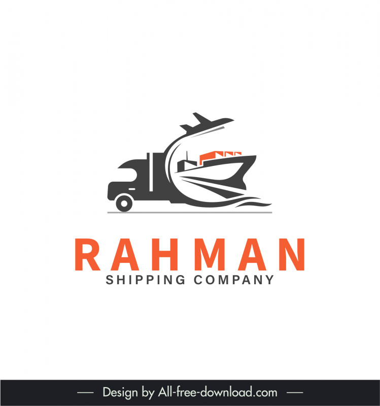 logo rahman şablonu düz soyut lojistik elemanları taslağı