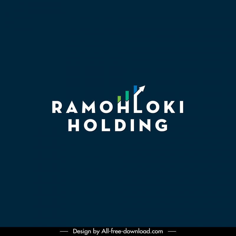 logotipo ramohloki plantilla elegante texto moderno gráfico elementos boceto