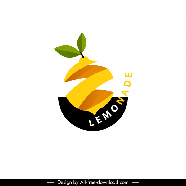 Logo Vorlage Zitrone Skizze 3d geschnitten Skizze