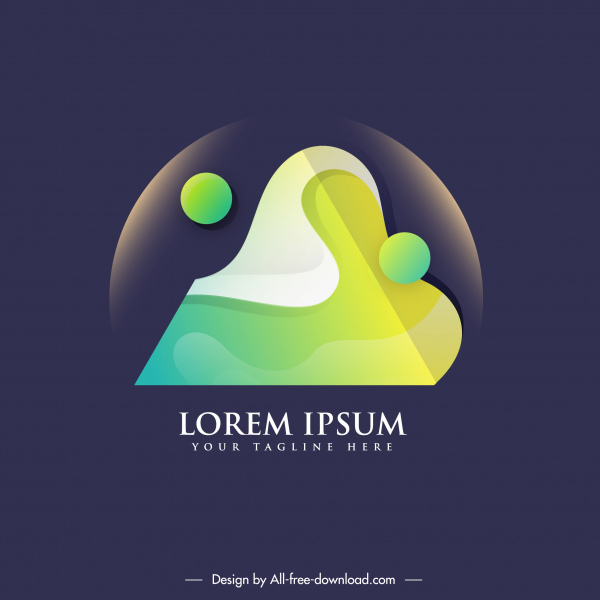 template logo modern abstrak efek cahaya warna-warni dekorasi