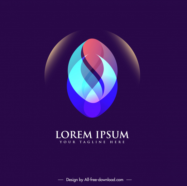 template logo dekorasi efek cahaya warna-warni modern