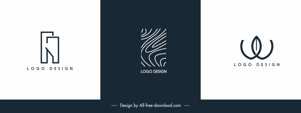 Logo-Vorlagen flache Texte Formen abstraktes Design