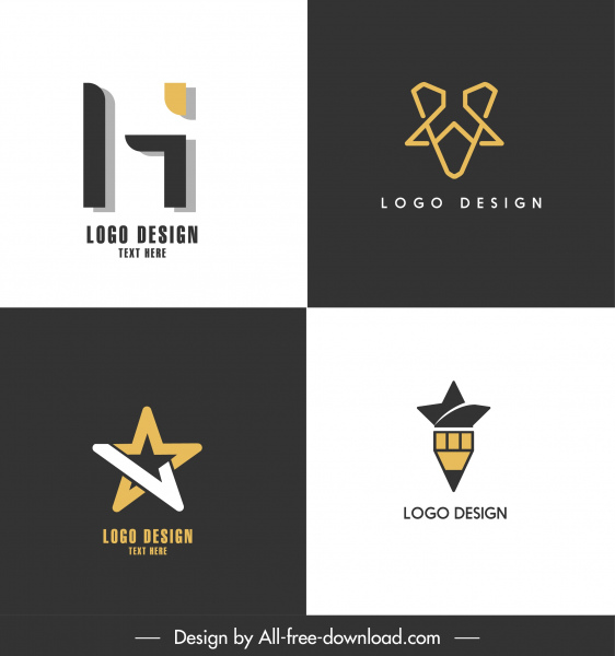 logo şablonları geometrik yıldız şekilleri düz kontrast
