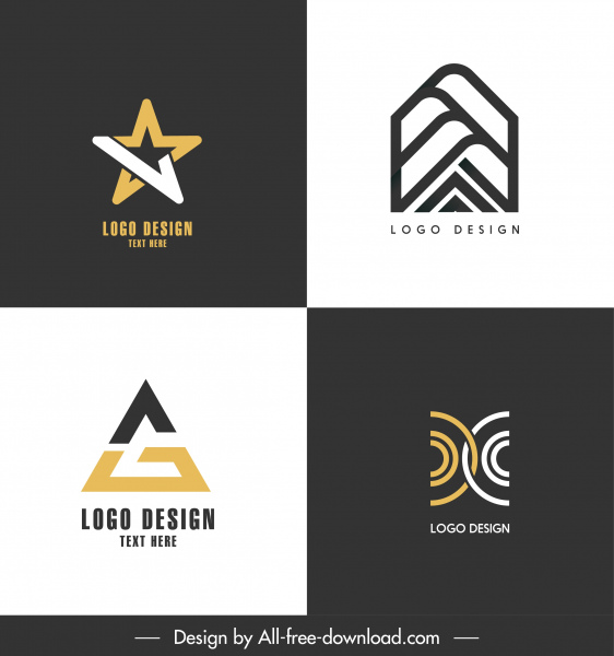 Logo-Vorlagen geometrische Stern symmetrische Formen flachen Kontrast