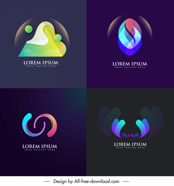 modelli di logo moderne forme astratte colorate