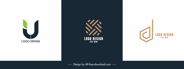 templat logo teks desain abstrak flat modern