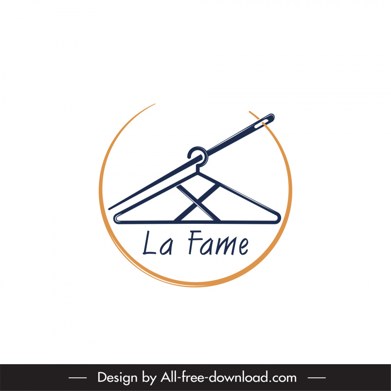 logo x la fame одежда логотип шаблон швейные инструменты круг эскиз