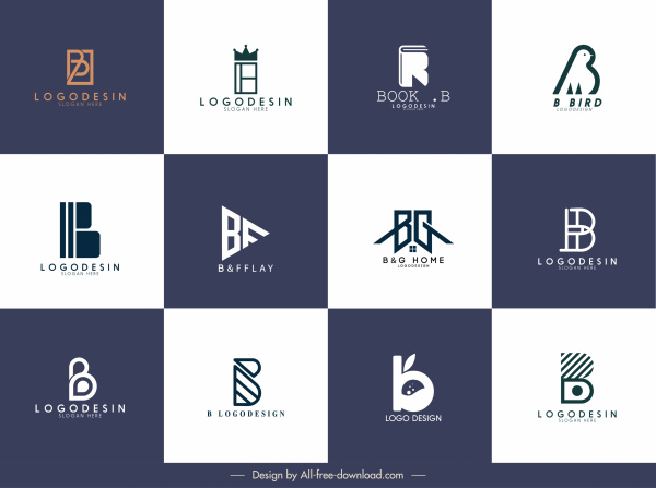 Logotype-Vorlage-Kollektion einfaches klassisches flaches Design