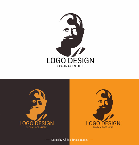 logotype modello uomo faccia schizzo silhouette design