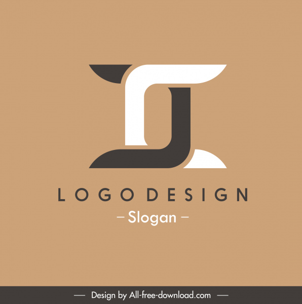logotype template desain bentuk putih hitam simetris