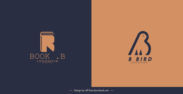 modelos de logotipo livro esboço pássaro design clássico