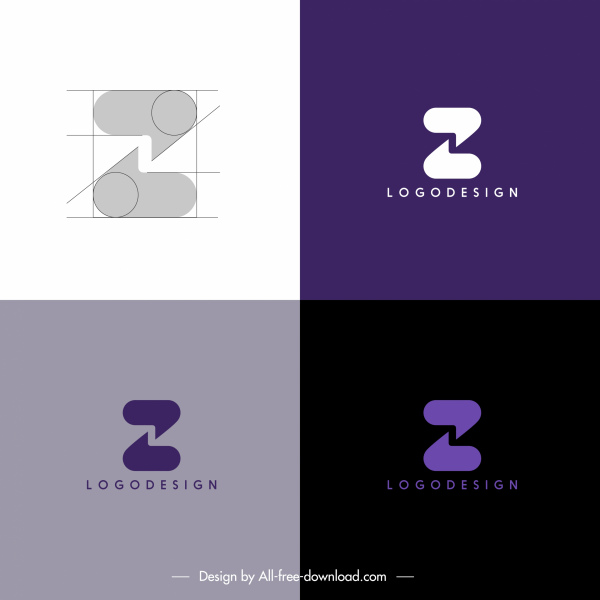 Logotyp-Vorlagen z Form Skizze symmetrische Sprechblasen