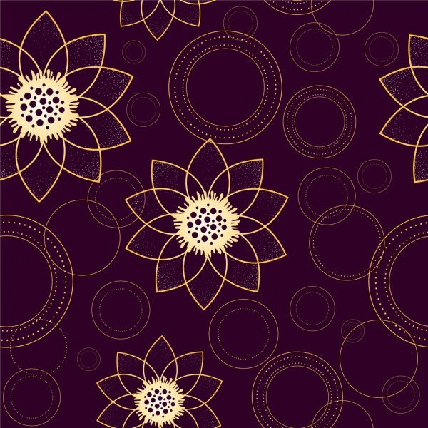 décoration de cercle de fond Lotus répétant esquisse