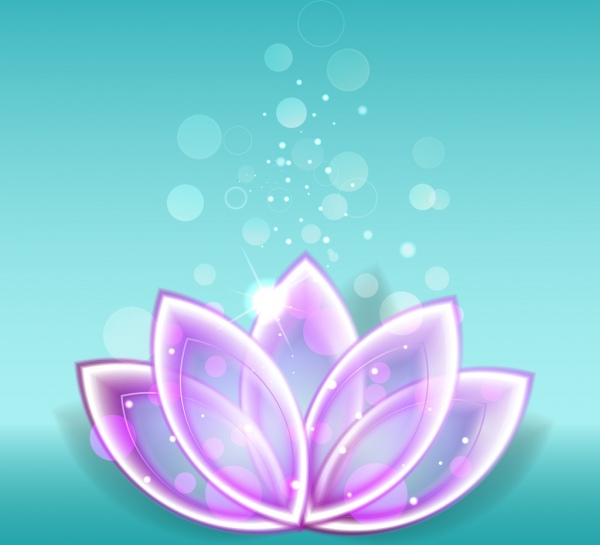 bokeh mousseux information icône lotus violet décor brillant